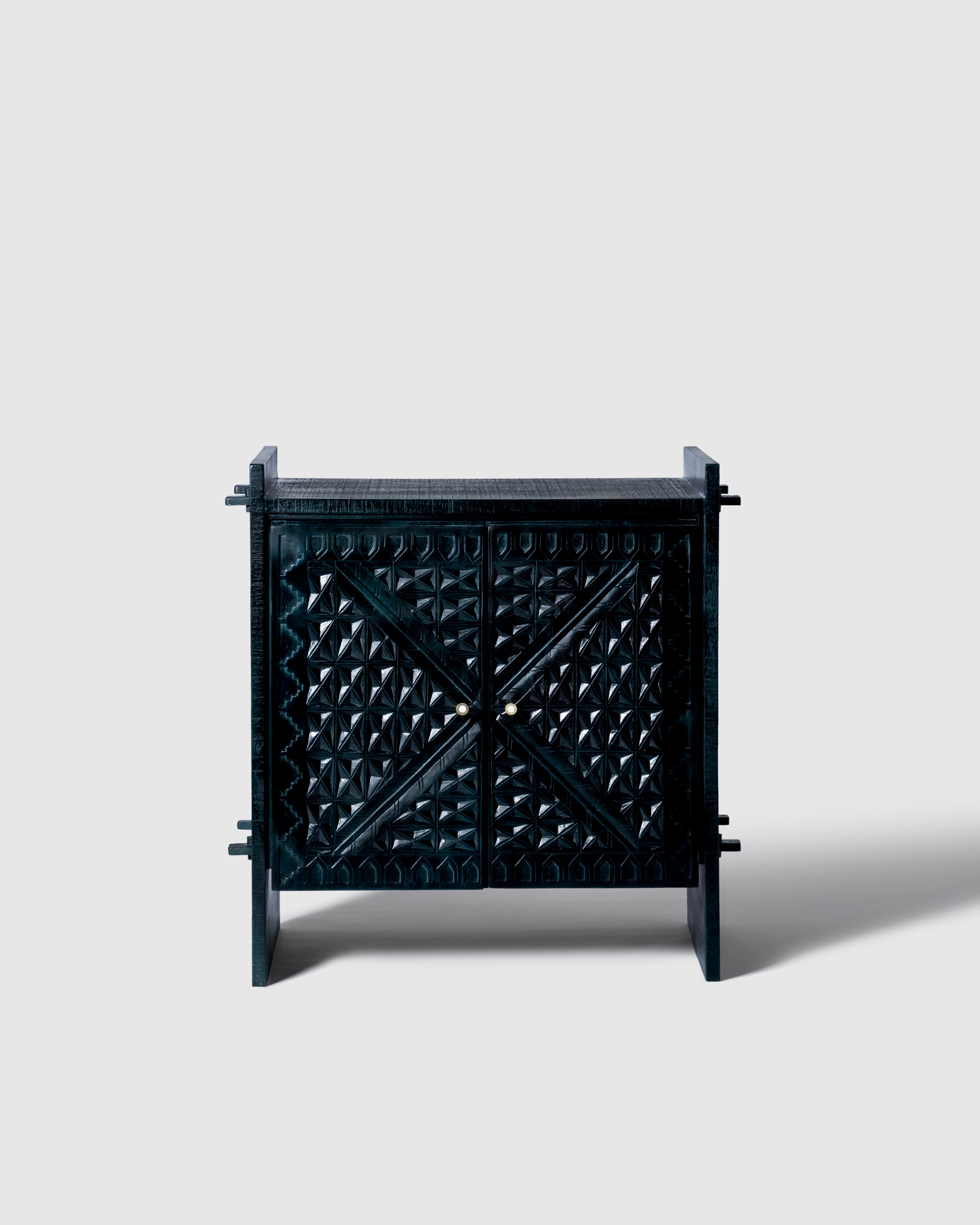 indigo blue wooden bar cabinet
