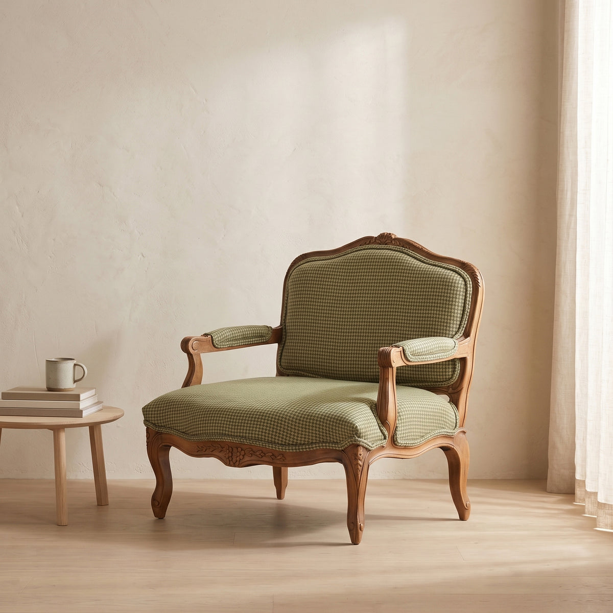 Ballina Wood Carved Accent Chair – Contrast Living