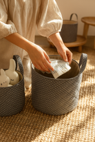 Gray Fabric Storage Basket