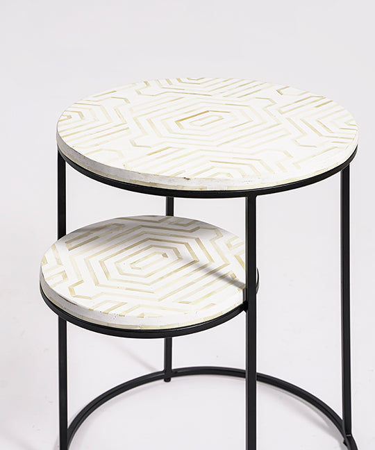 Aster Bone Inlay Side Table